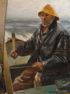 Ved Roret by Oscar Arnold Wergeland