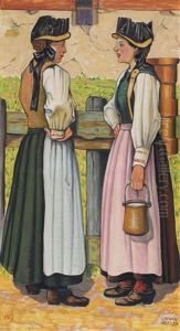 Begegnung Vor Der Kaserei by Ludwig Werlen