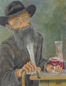 Alter Huttrager Beim Rotwein by Ludwig Werlen