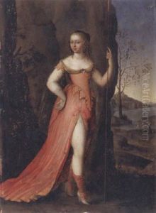 Portrait Of A Lady As Diana by Joseph Werner the Younger