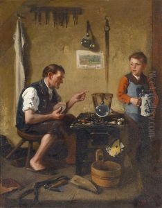 Beim Schuster by Adolf Werner