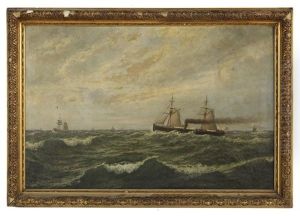 Ship On Stormy Seas by Carl Friedrich Heinrich Werner