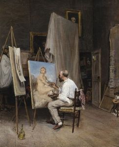 Le Peintre Dans Son Atelier by Carl Friedrich Heinrich Werner