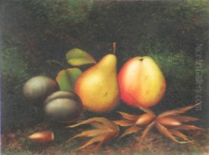 Still Life Of Apples, Pears And Plums (+ Another; Pair) by Carl Friedrich Heinrich Werner