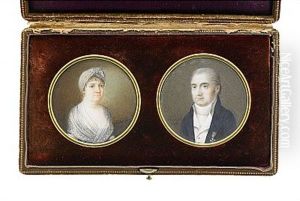 Portratt Av Landshovding Friherre Otto Wilhelm Ramsay (+ Portratt Av Hans Maka Sofia Lovisa; Pair) by Fredrik Emanuel Werner