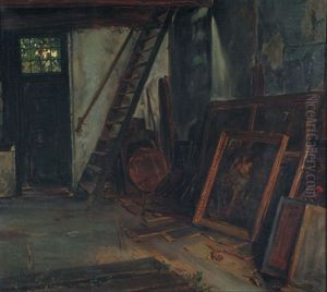 Interieur Aus Hoorn. Blick In Den Gemaldespeicher Eines Hollandischen Antiquars