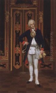 Adjutant Friedrichs Des Grosen Im Schlos Sanssouci by Fritz (Alexander Friedrich) Werner