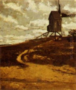 Landschaft Mit Windmuhle by Fritz (Alexander Friedrich) Werner