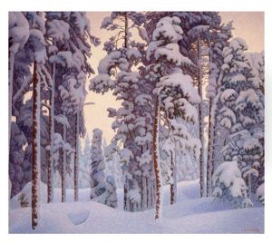 Snotyngt Vinterlandskap by Hilding Werner