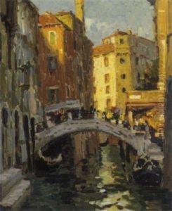 Venezianische Kanalansicht Im Sonnenlicht by Max Werner