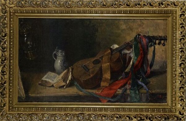 Stilleben Mit Gitarre, Buch Und Krug - view 1
