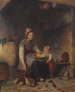 Genreszene Mit Magd Beim Erbsenschalen Genreszene Mit Magd Beim Erbsenschalen