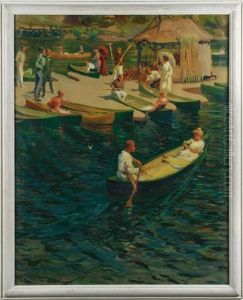 Boat House, Mohonk Mountain House, New York by Carl N. Werntz