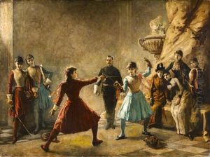 Die Fechtstunde Der Damen by Gustave Wertheimer
