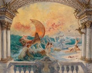 Mythologische Szene, Triumph Der Amphitrite (study) by Gustave Wertheimer