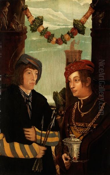 Doppelportrait Eines Ehepaares Als Heiliger Sebastian Und Heilige Barbara - view 1