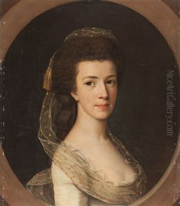 Portrat Einer Dame Mit Schleier Im Gemalten Oval