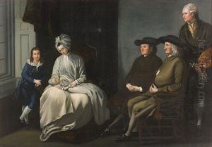 The Artist And His Family: Portrait Of Benjamin West's Family by Benjamin West