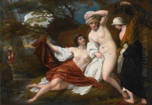 Musidora And Her Two Companions, Sacharissa And Amoret, At Their Bath Espied By Damon