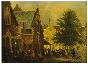 Dutch Street Scene by Johannes Hendrik van West