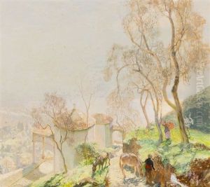 Scene Pastorale Au Bord De La Mediterranee by Joseph Walter West