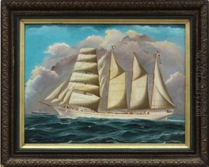 Four-masted American Sailing Ship by Temple West