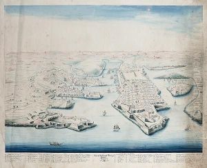 View Of The Grand Port Of Malta by Luigi Brocktorff