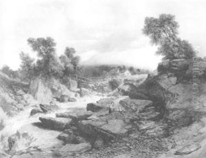 Landscape With Figures Near A Stream by William West