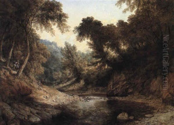 Gathering Flowers In A Wooded Valley - view 1