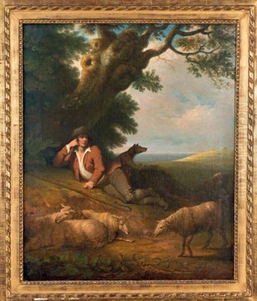 Berger Au Repos Dans Un Paysage - view 1