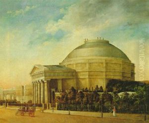 View Of The Colosseum, Regents Park With Doctor Guerners Steam Carriage Passing By by William Westall