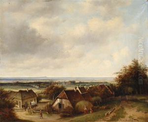 A View Of A Coast With Farms by Pieter George Westenberg