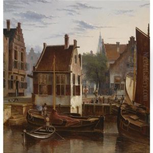 The Goslerhuisje On The Antoniesluis Near The Jodenbreestraat, Amsterdam by Pieter George Westenberg