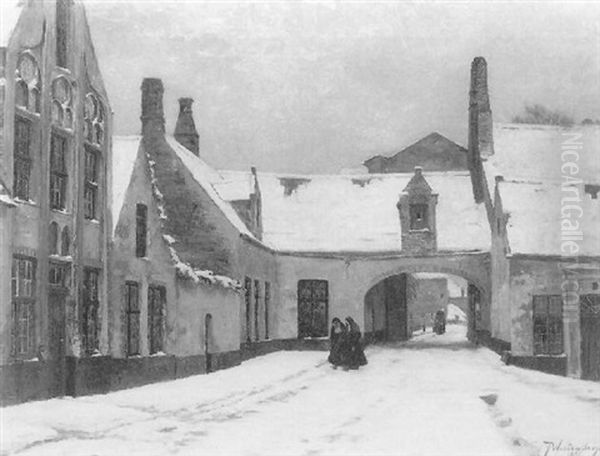 Le Beguinage Sous La Neige - view 1