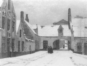 Le Beguinage Sous La Neige by Fritz Westendorp