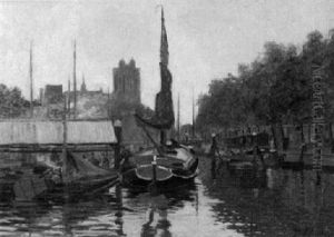 Gracht In Dordrecht by Fritz Westendorp