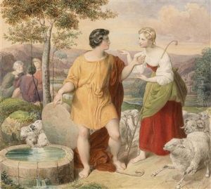 Schaferszene An Einem Brunnen by Karoly Brocky