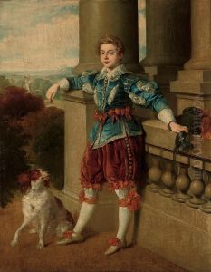 Portrait Of John William Clayton In Historical Dress by Karoly Brocky