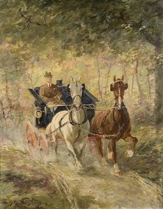 Curricle On The Forest Path by Wilhelm Westerop