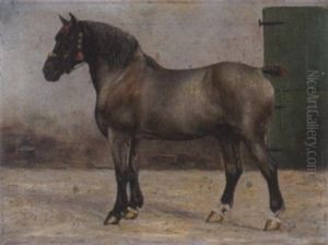 Geschmuckter Kaltbluter Vor Dem Stall by Wilhelm Westerop