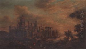 A Gentleman Conversing With Peasants On A Track Before A Ruin by Abraham Van Westerveldt