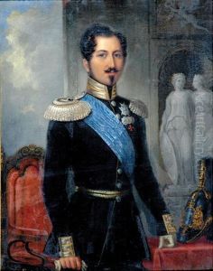 Pair Of Portraits: King Oscar I And Josephine by Frederik Westin