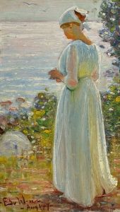 Girl On The Shore by Edvard (Edouard) Westman