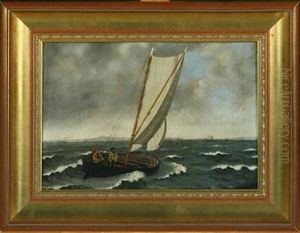 Seascape With Sailing Ships by Fritz Westphal