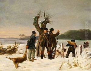 Jagtscene. Vinterstykke by Fritz Westphal