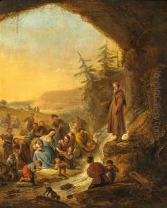 Moses Schlagt Wasser Aus Dem Felsen by Jacob Willemsz de Wet the Elder