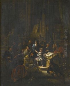 Christ Disputing With The Doctors In The Temple by Jacob Willemsz de Wet the Elder