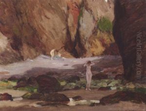 Bathers In A Rocky Cave