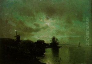 Nattligt Fiskafange by Johan Fridolf Weurlander