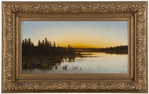 Marsh Landscape At Sunset by Willibald Wex